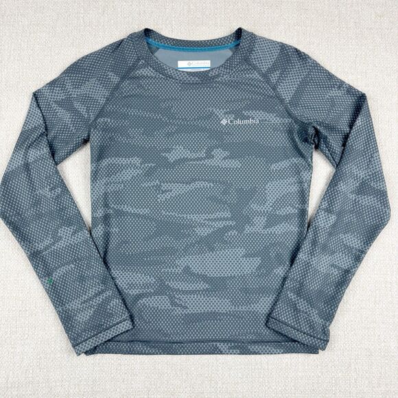 Columbia Long-Sleeve Shirt Kids Size XS 6/7 Gray Camouflage Camo Athletic - Picture 1 of 10